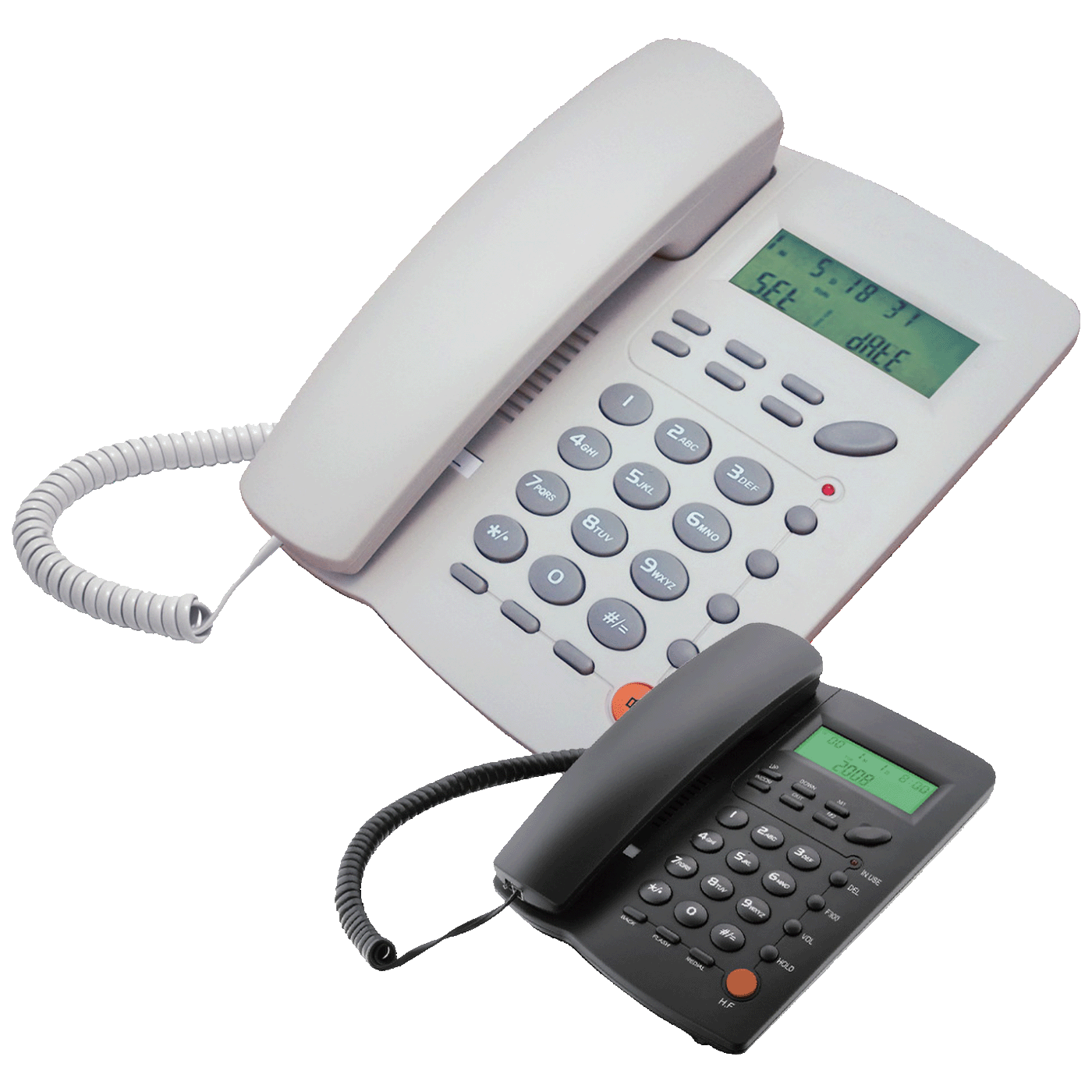 MeanIT Telefon stolni, LCD zaslon, ID broja, handsfree, bijeli - ST-300 White