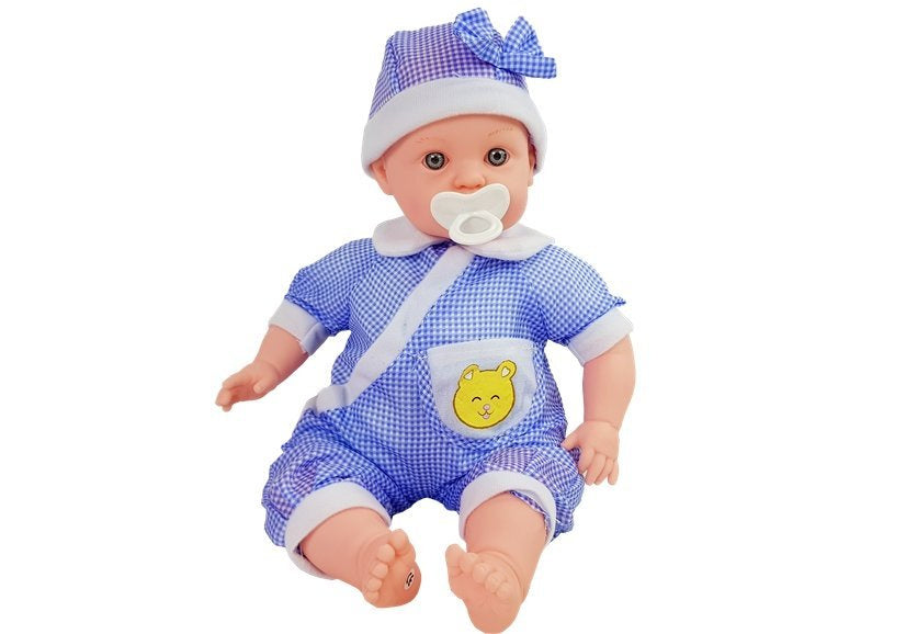 Lutka Beba s plavom odjećom i rekvizitima - 45 cm
