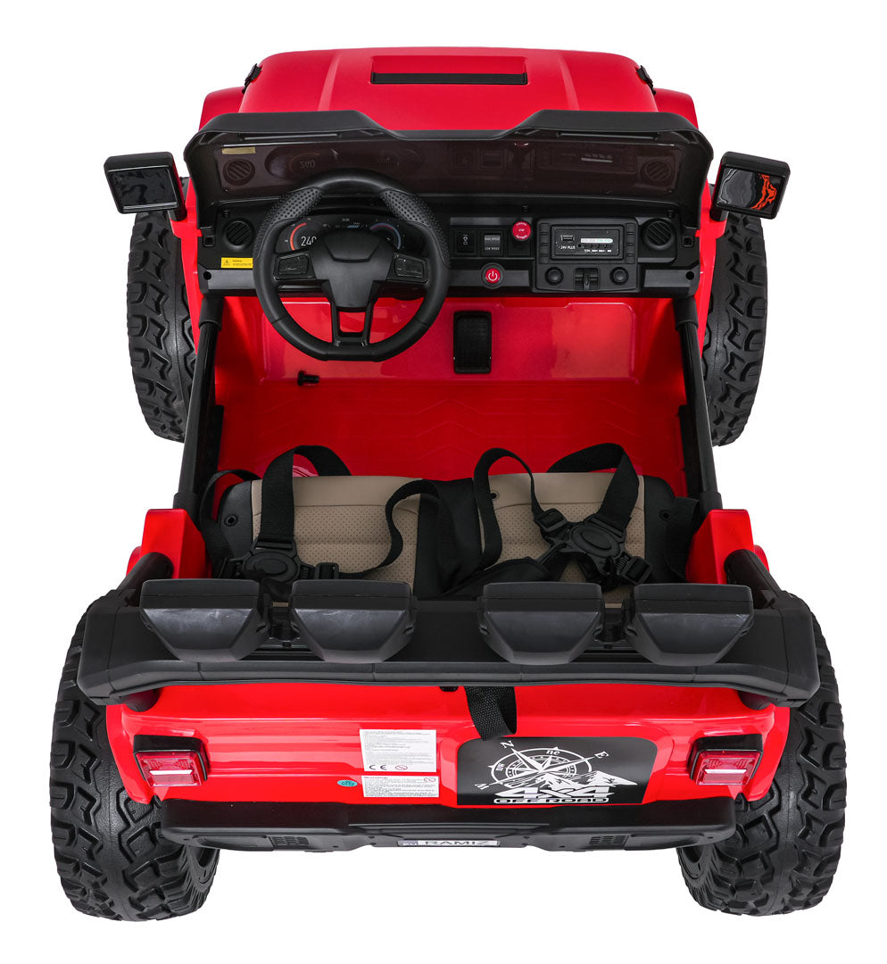 Auto na akumulator Extreme Sport 4x4 s podesivom dužinom vozila - dvosjed - crveni