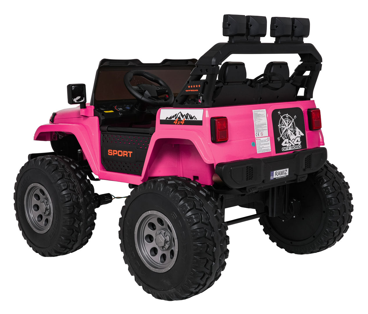 Auto na akumulator Extreme Sport 4x4 s podesivom dužinom vozila - dvosjed - rozi