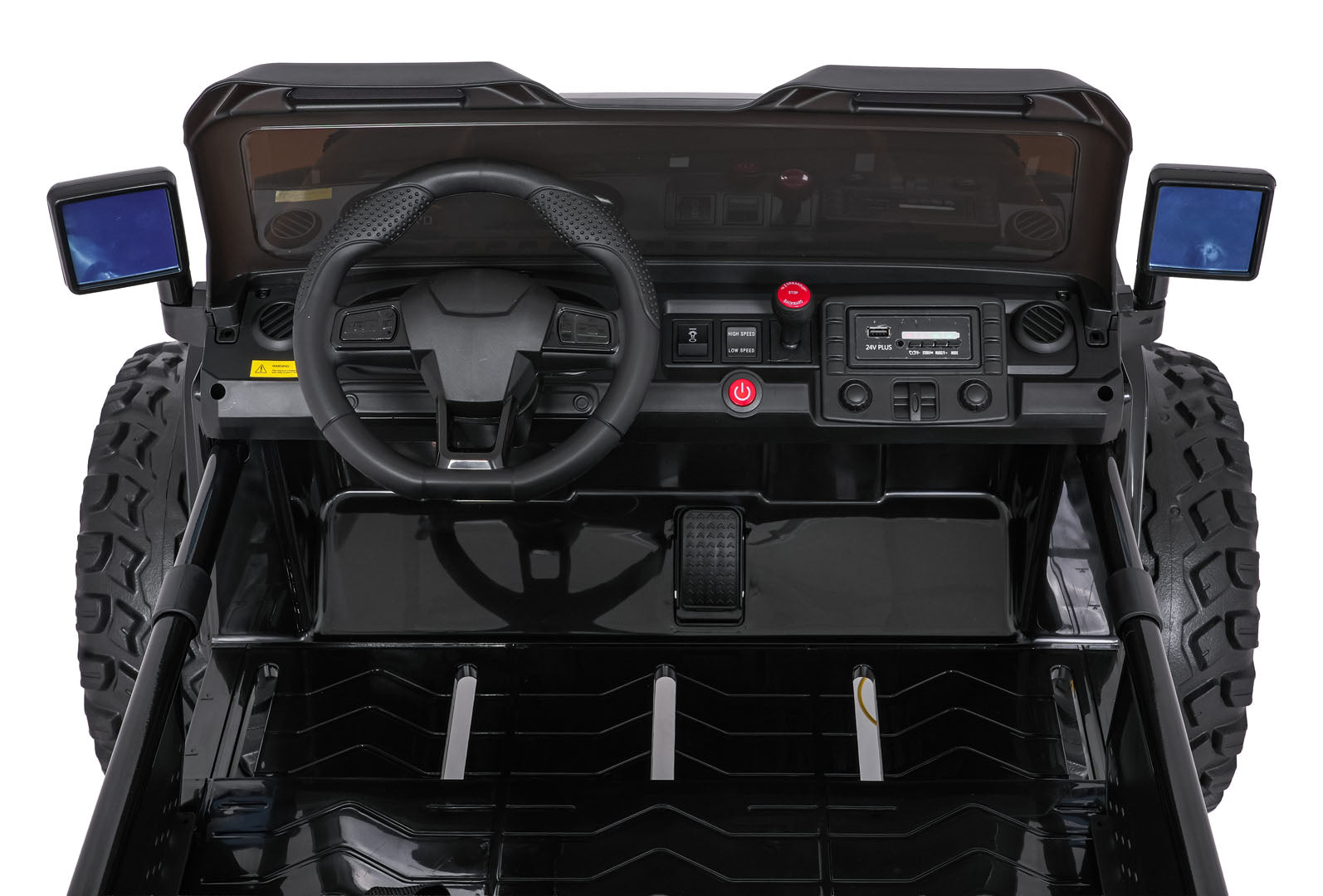 Auto na akumulator Extreme Sport 4x4 s podesivom dužinom vozila - dvosjed - crni