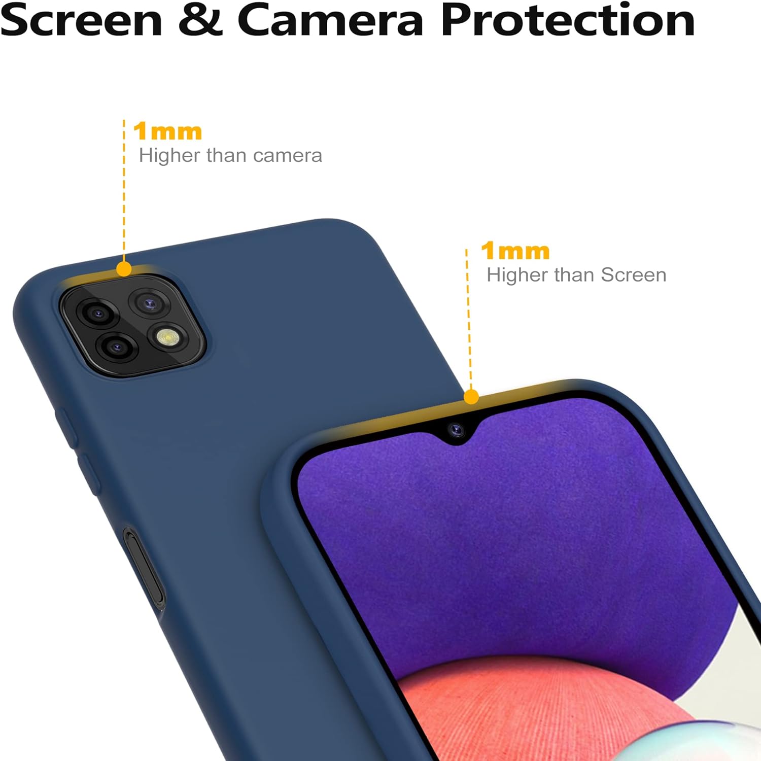 Měkké pouzdro pro SAMSUNG Galaxy A22 5G tmavě modré
