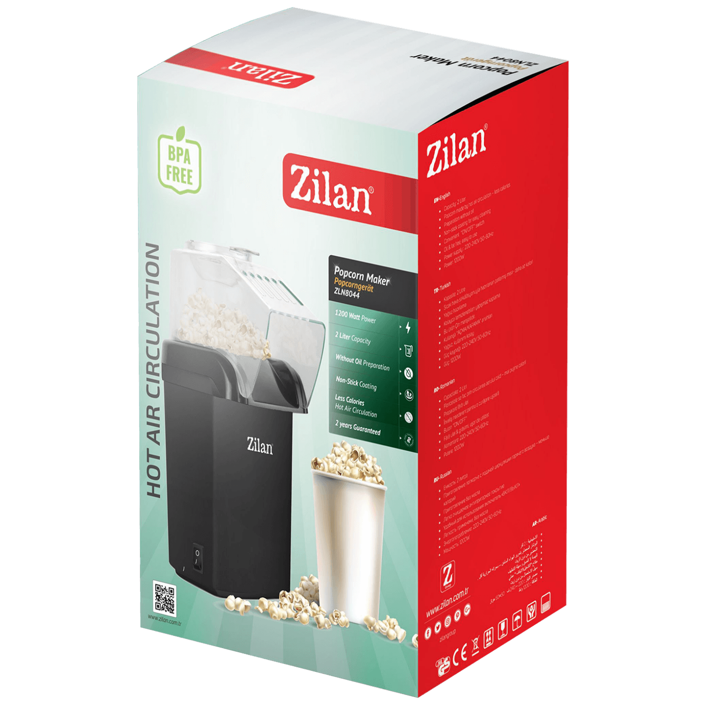 Zilan Aparat za kokice, 1200 W, crna - ZLN8045