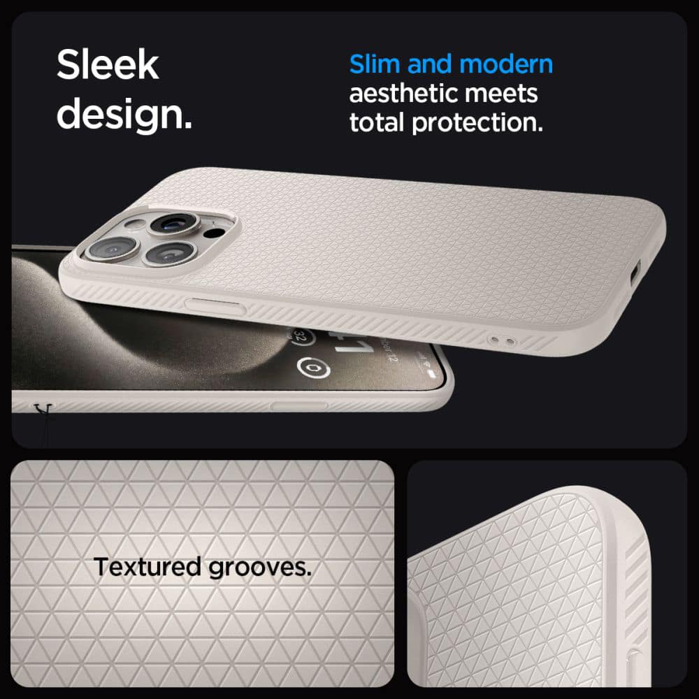 Spigen LIQUID AIR kryt pro iPhone 15 Pro Max ACS07212 - Natural Titanium
