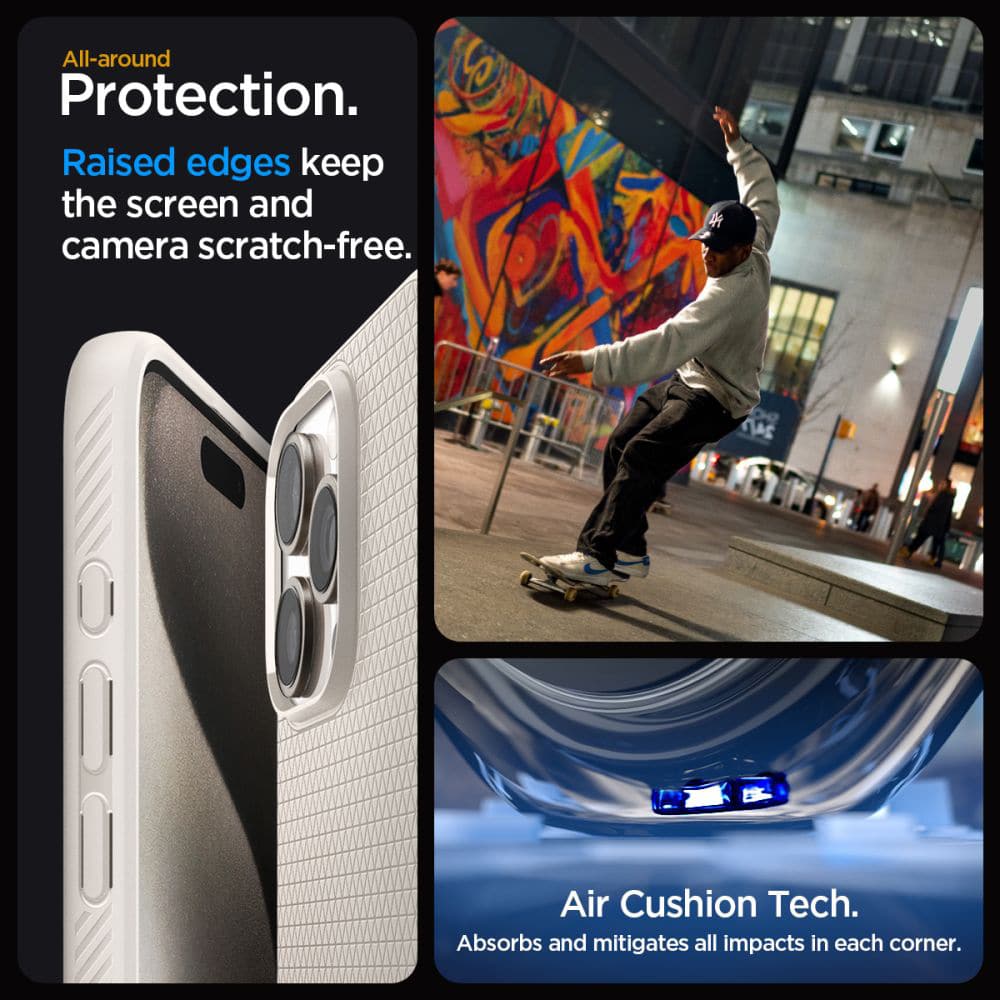 Spigen LIQUID AIR kryt pro iPhone 15 Pro Max ACS07212 - Natural Titanium
