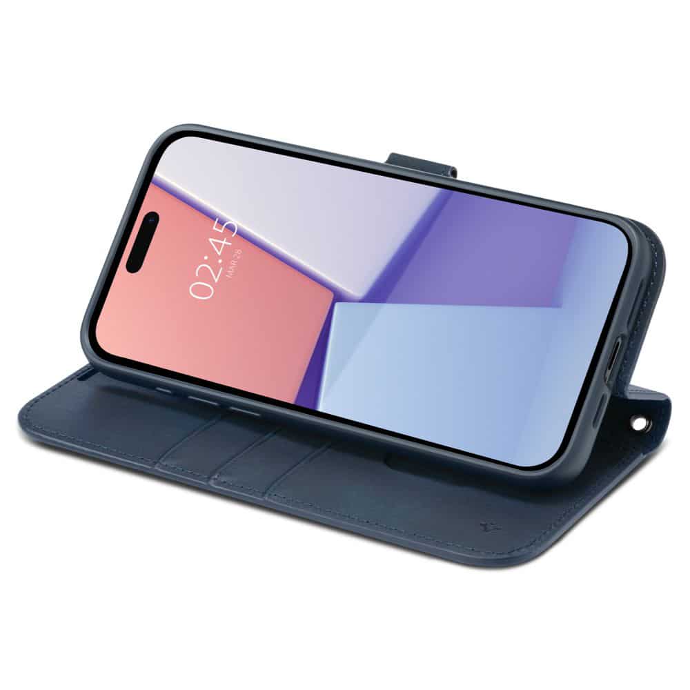 Pouzdro Spigen Wallet S Pro pro iPhone 15 Pro Max – tmavě modrá