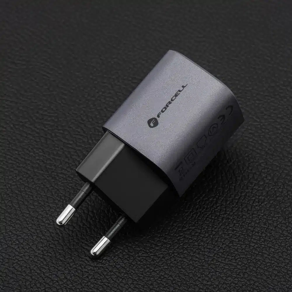 Nabíječka na telefon Forcell F-Energy GaN USB C + USB A QC4.0 PD 3A 33W VT-31 šedá