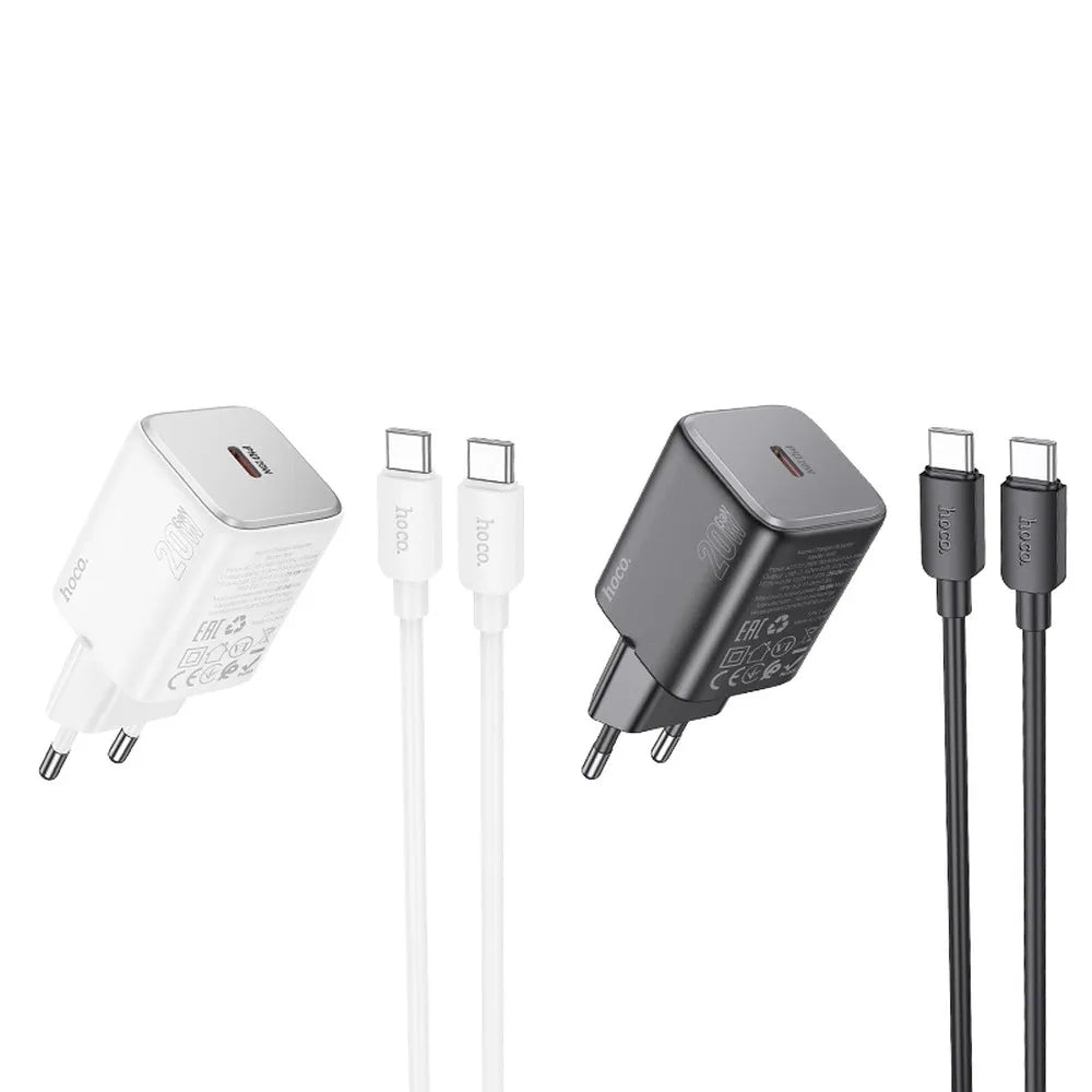 HOCO síťová nabíječka Type C + kabel Type C na Type C QC PD 20W N40 černá