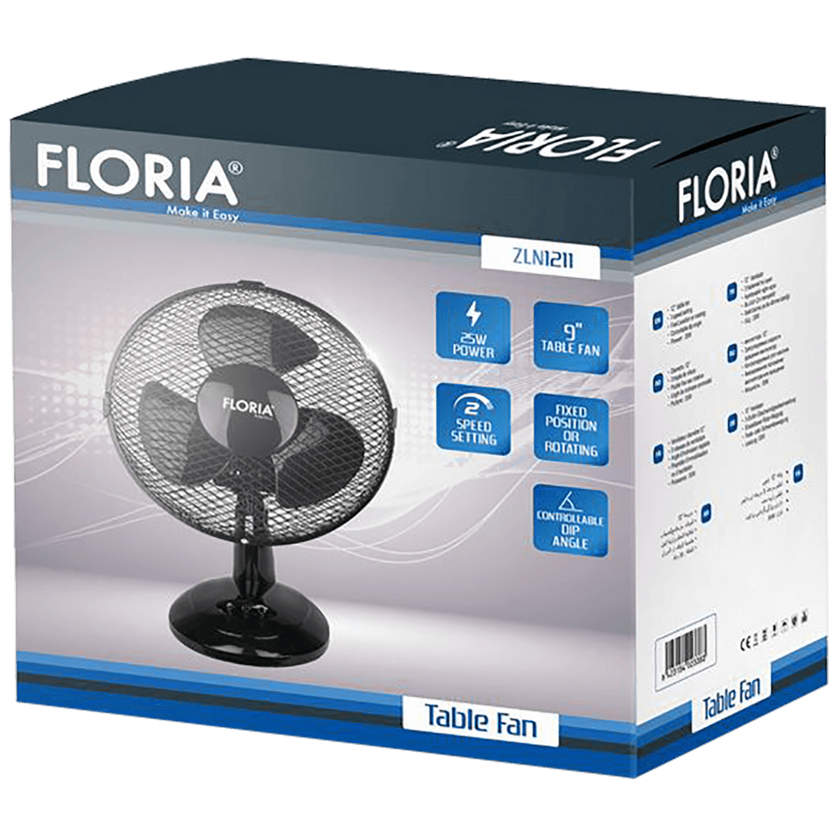 Floria Ventilator stolni, promjer 23 cm, 25 W, crni - ZLN1211