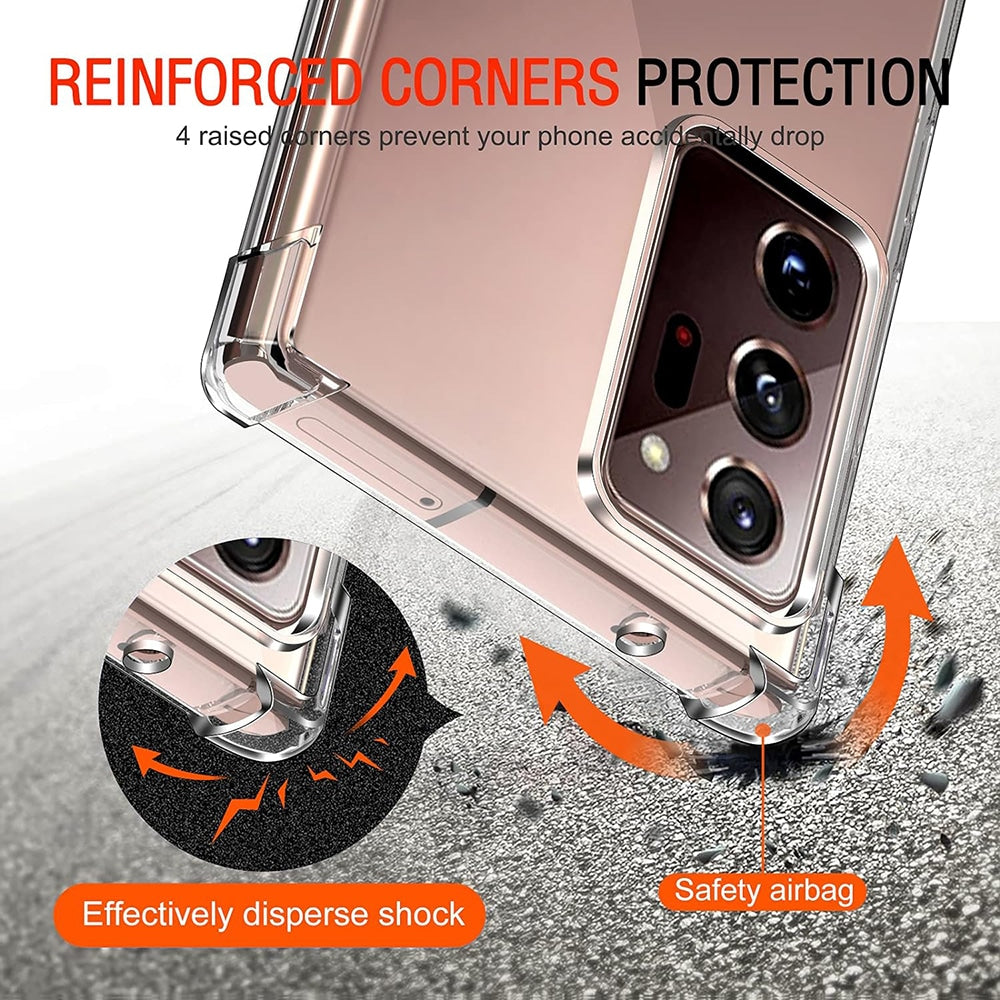 Techsuit Shockproof Clear Silicone průhledné pouzdro odolné proti nárazům pro Samsung Galaxy Note 20 Ultra 4G / Note 20 Ultra 5G
