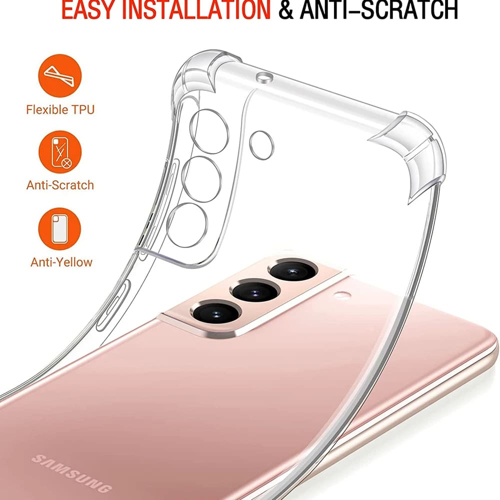 Techsuit Shockproof Clear Silicone průhledné pouzdro odolné proti nárazům pro Samsung Galaxy S21 FE 5G