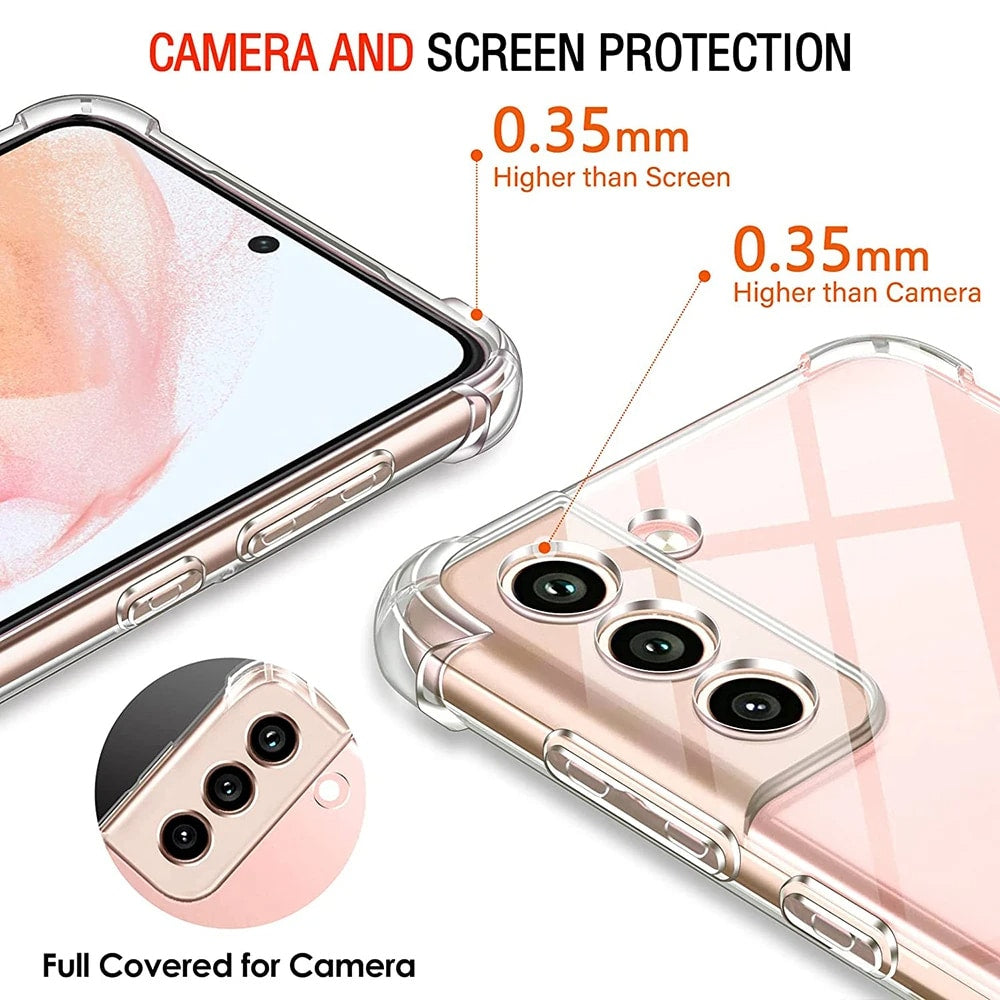 Techsuit Shockproof Clear Silicone průhledné pouzdro odolné proti nárazům pro Samsung Galaxy S21 FE 5G