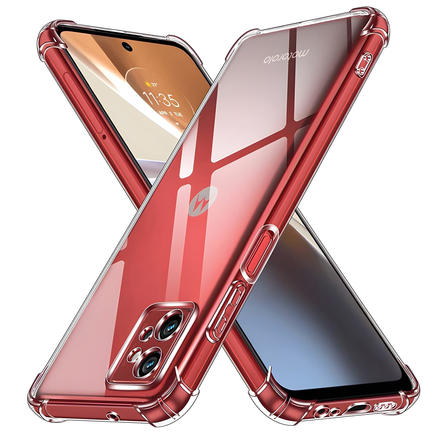 Silikonska futrola s ojačanim rubovima za Motorola Moto G32 - Prozirna KP30016