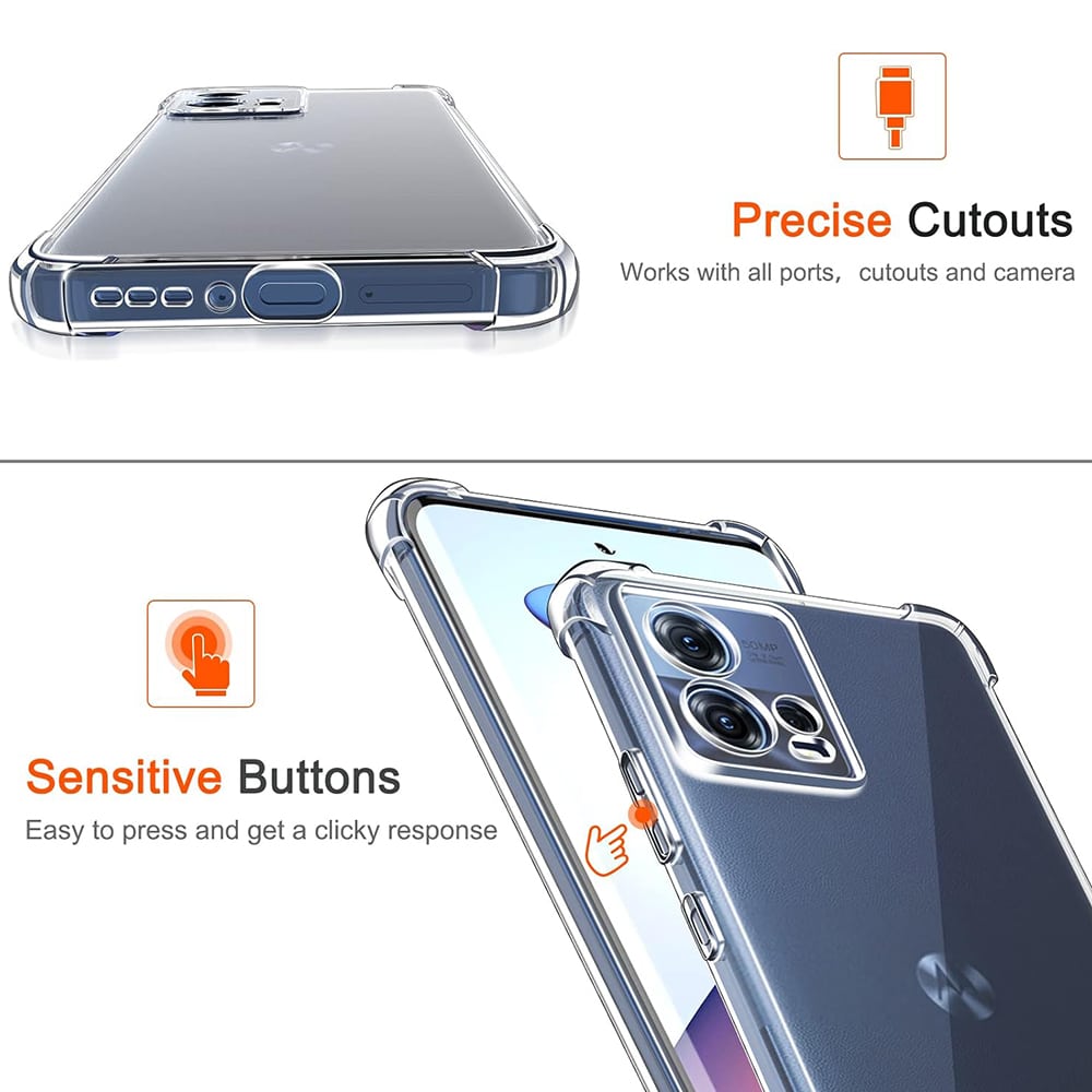 Techsuit Shockproof Clear Silicone průhledné pouzdro odolné proti nárazům pro Motorola Edge 30 Fusion