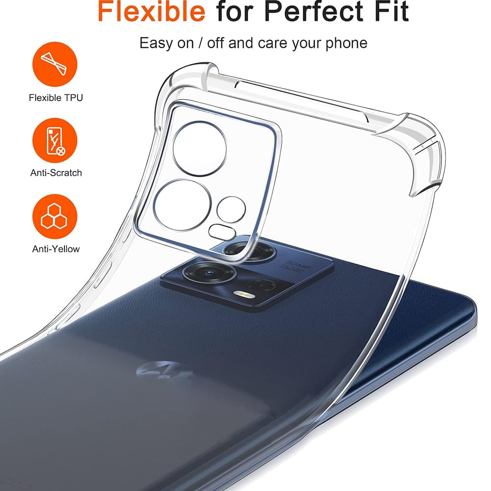 Techsuit Shockproof Clear Silicone průhledné pouzdro odolné proti nárazům pro Motorola Edge 30 Fusion