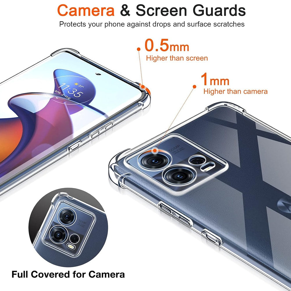 Techsuit Shockproof Clear Silicone průhledné pouzdro odolné proti nárazům pro Motorola Edge 30 Fusion