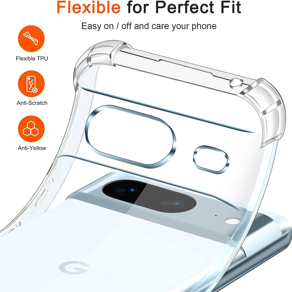 Techsuit Shockproof Clear Silicone průhledné pouzdro odolné proti nárazům pro Google Pixel 8a