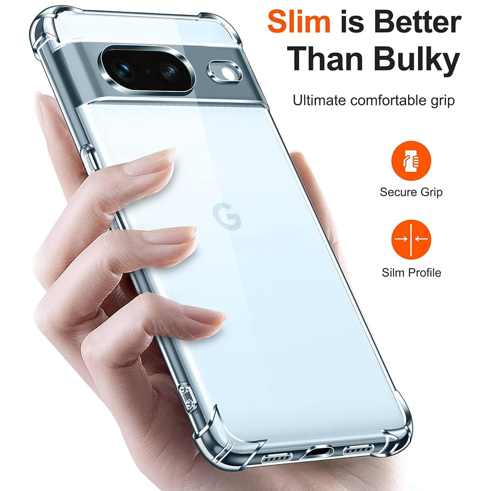 Techsuit Shockproof Clear Silicone průhledné pouzdro odolné proti nárazům pro Google Pixel 8a