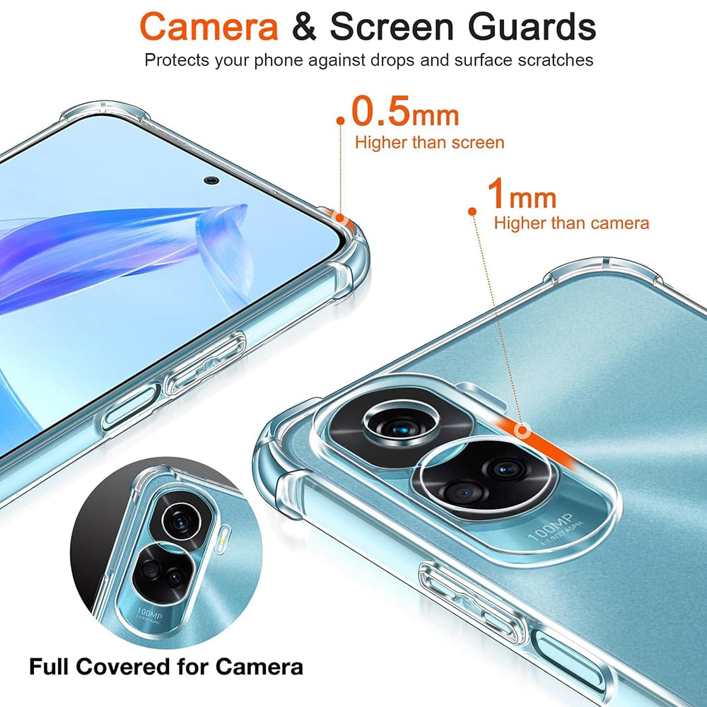 Techsuit Shockproof Clear Silicone průhledné pouzdro odolné proti nárazům pro Honor 90 Lite
