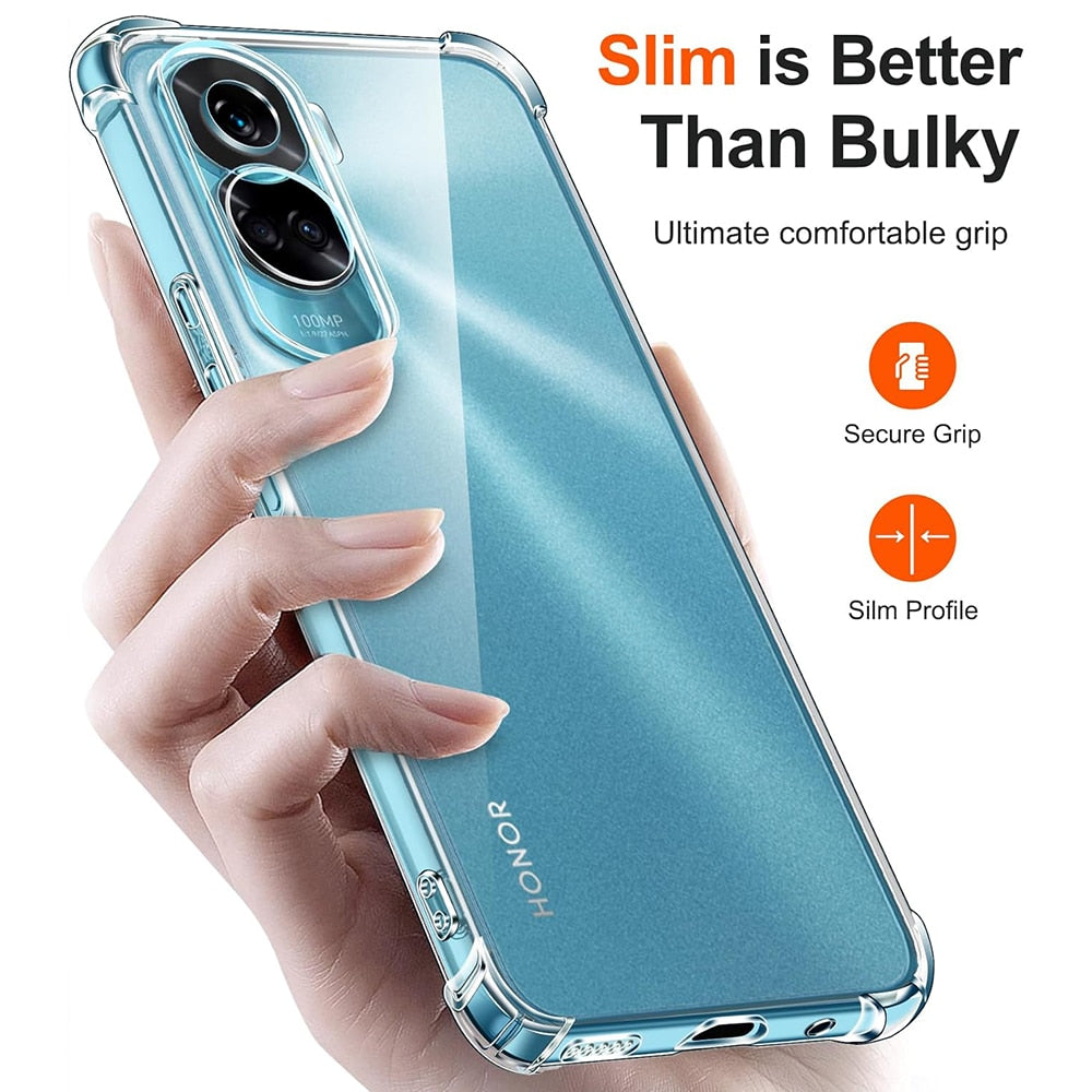 Techsuit Shockproof Clear Silicone průhledné pouzdro odolné proti nárazům pro Honor 90 Lite