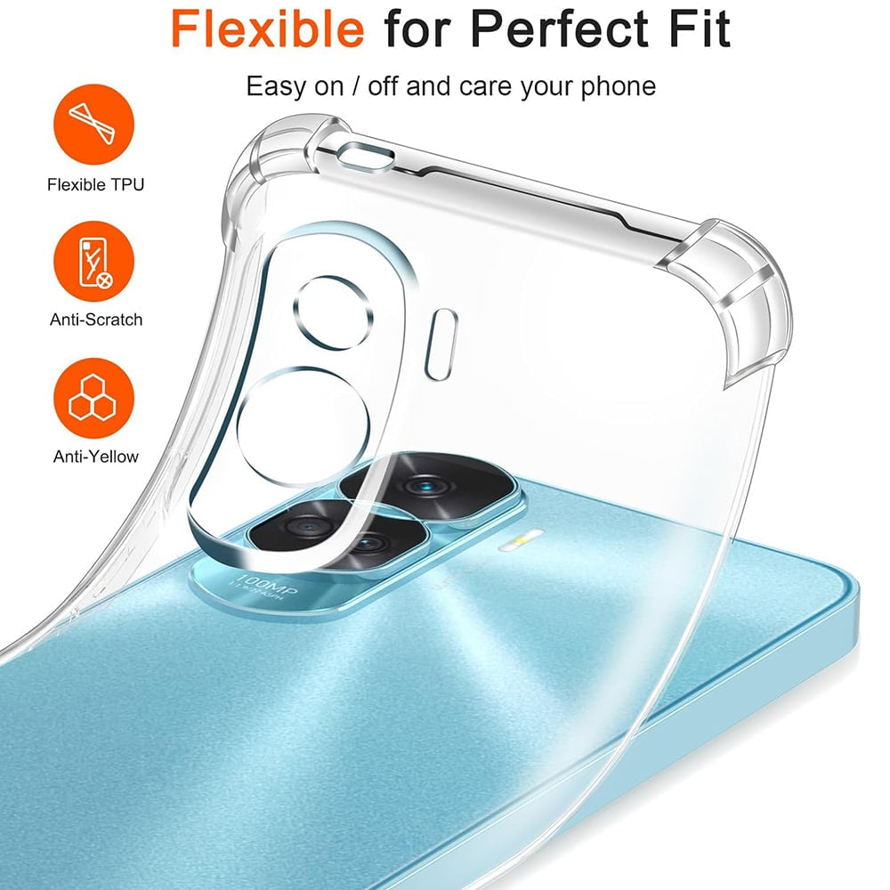 Techsuit Shockproof Clear Silicone průhledné pouzdro odolné proti nárazům pro Honor 90 Lite