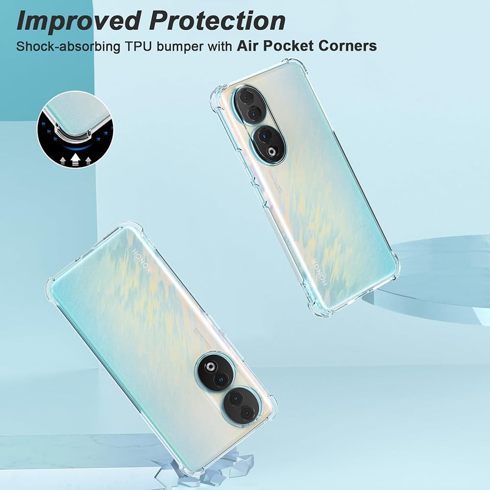 Techsuit Shockproof Clear Silicone průhledné pouzdro odolné proti nárazům pro Honor 90 Pro