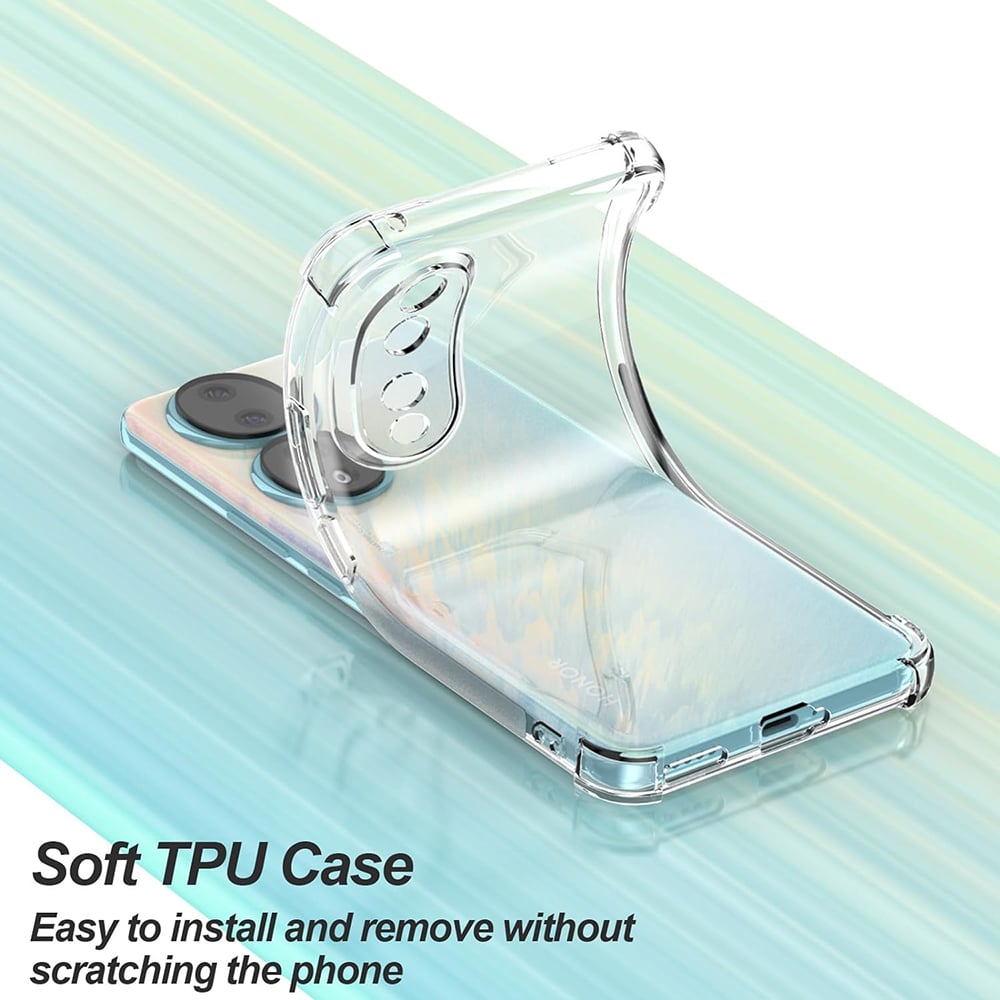 Techsuit Shockproof Clear Silicone průhledné pouzdro odolné proti nárazům pro Honor 90 Pro