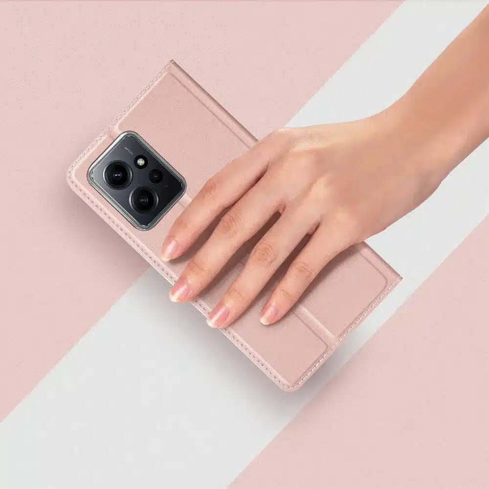 DUX DUCIS Skin Pro – pouzdro typu kniha pro Xiaomi Redmi Note 12 4G růžové