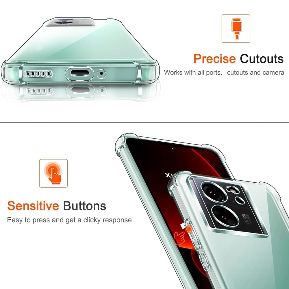 Techsuit Shockproof Clear Silicone průhledné pouzdro odolné proti nárazům pro Xiaomi 13T / 13T Pro