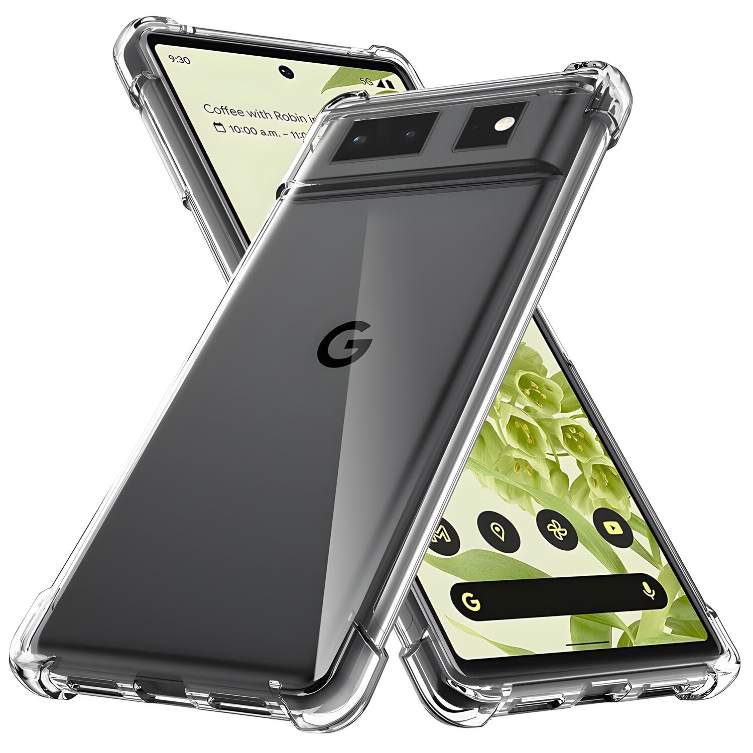 Silikonska futrola s ojačanim rubovima za Google Pixel 6 - Prozirna KP29951
