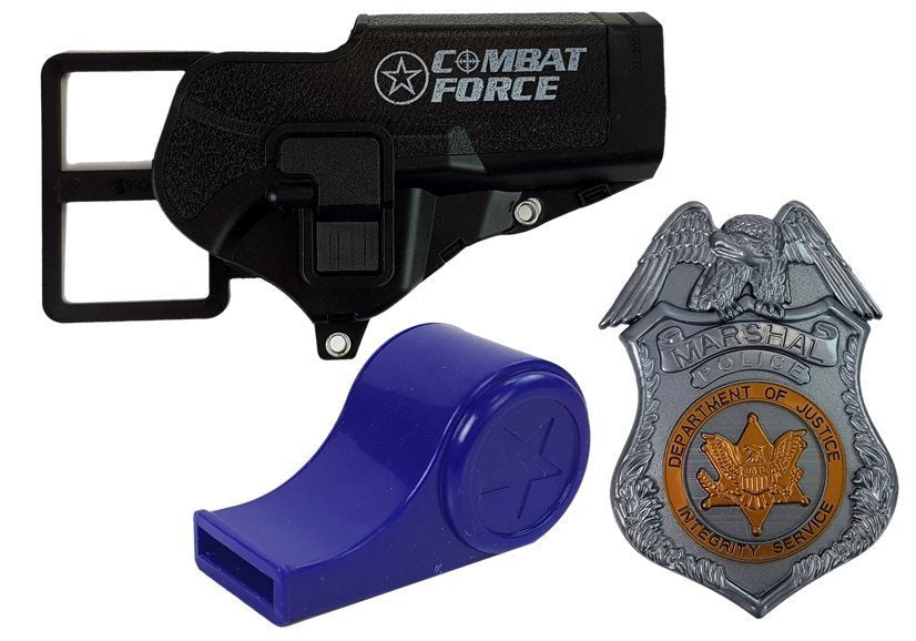 Komplet policijskih revolvera od 20 cm, futrola za značku, zviždaljka, zvučni svjetlosni efekti
