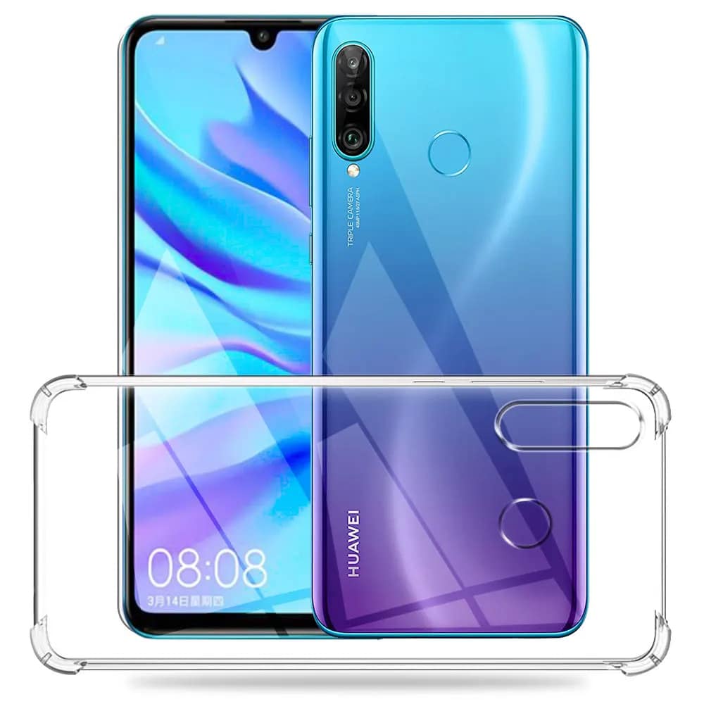Techsuit Shockproof Clear Silicone průhledné pouzdro odolné proti nárazům pro Huawei P30 Lite / P30 Lite New Edition
