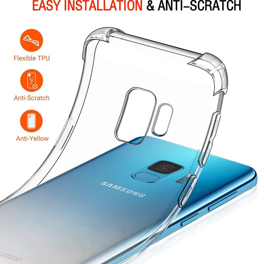 Techsuit Shockproof Clear Silicone průhledné pouzdro odolné proti nárazům pro Samsung Galaxy S9