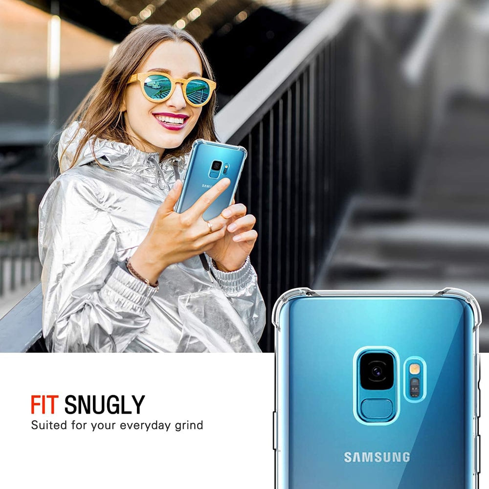 Techsuit Shockproof Clear Silicone průhledné pouzdro odolné proti nárazům pro Samsung Galaxy S9