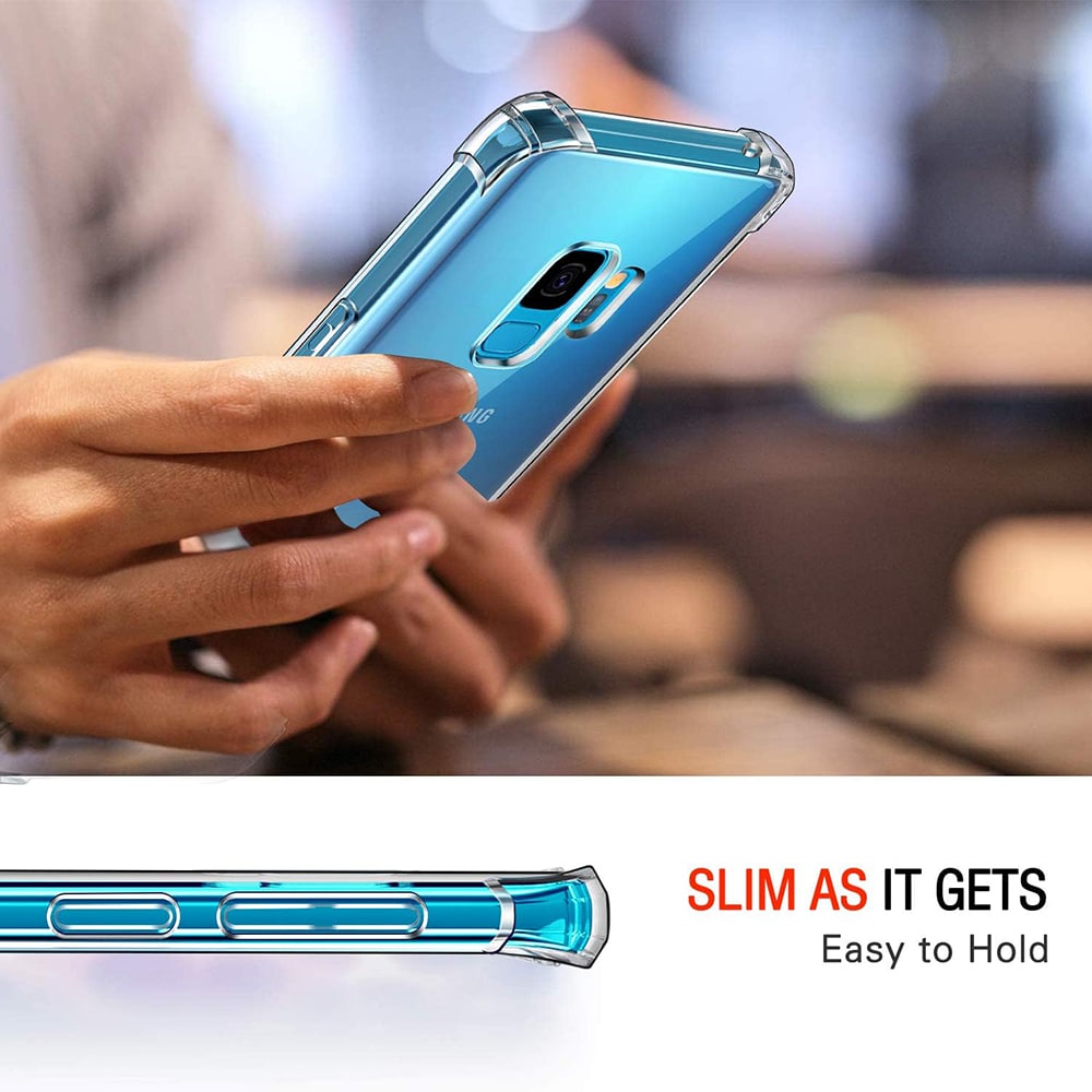 Techsuit Shockproof Clear Silicone průhledné pouzdro odolné proti nárazům pro Samsung Galaxy S9