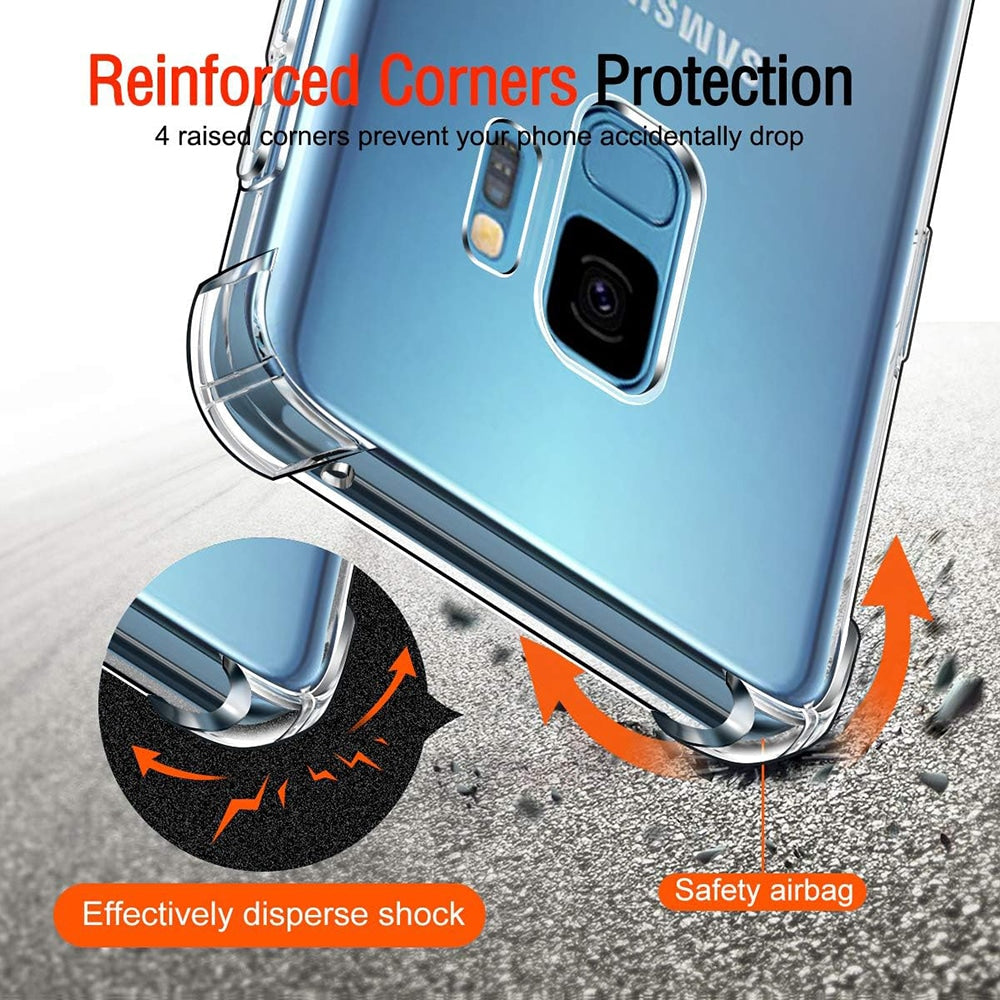 Techsuit Shockproof Clear Silicone průhledné pouzdro odolné proti nárazům pro Samsung Galaxy S9