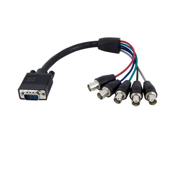 StarTech.com VGABNCMF1 prilagodnik za video kabel 0,3 m VGA (D-Sub) 5 x BNC Crno