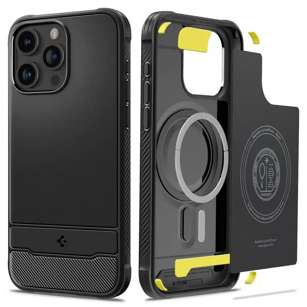 SPIGEN Rugged Armor MAG pouzdro kompatibilní s MAGSAFE pro IPHONE 15 PRO matné černé