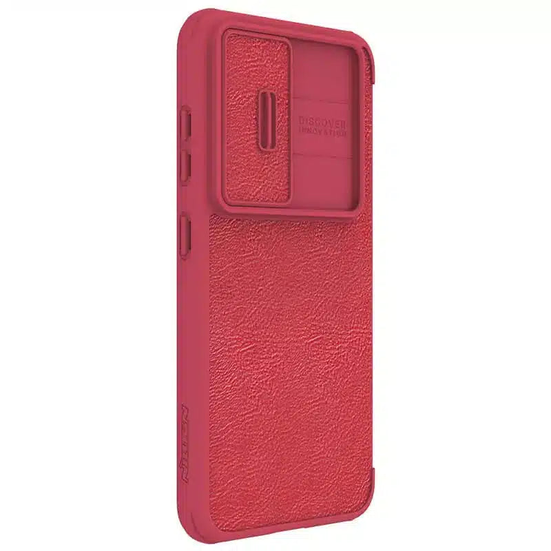 Nillkin Qin Pro – flipové pouzdro se záslepkou na kameru pro Samsung Galaxy S23 – červené
