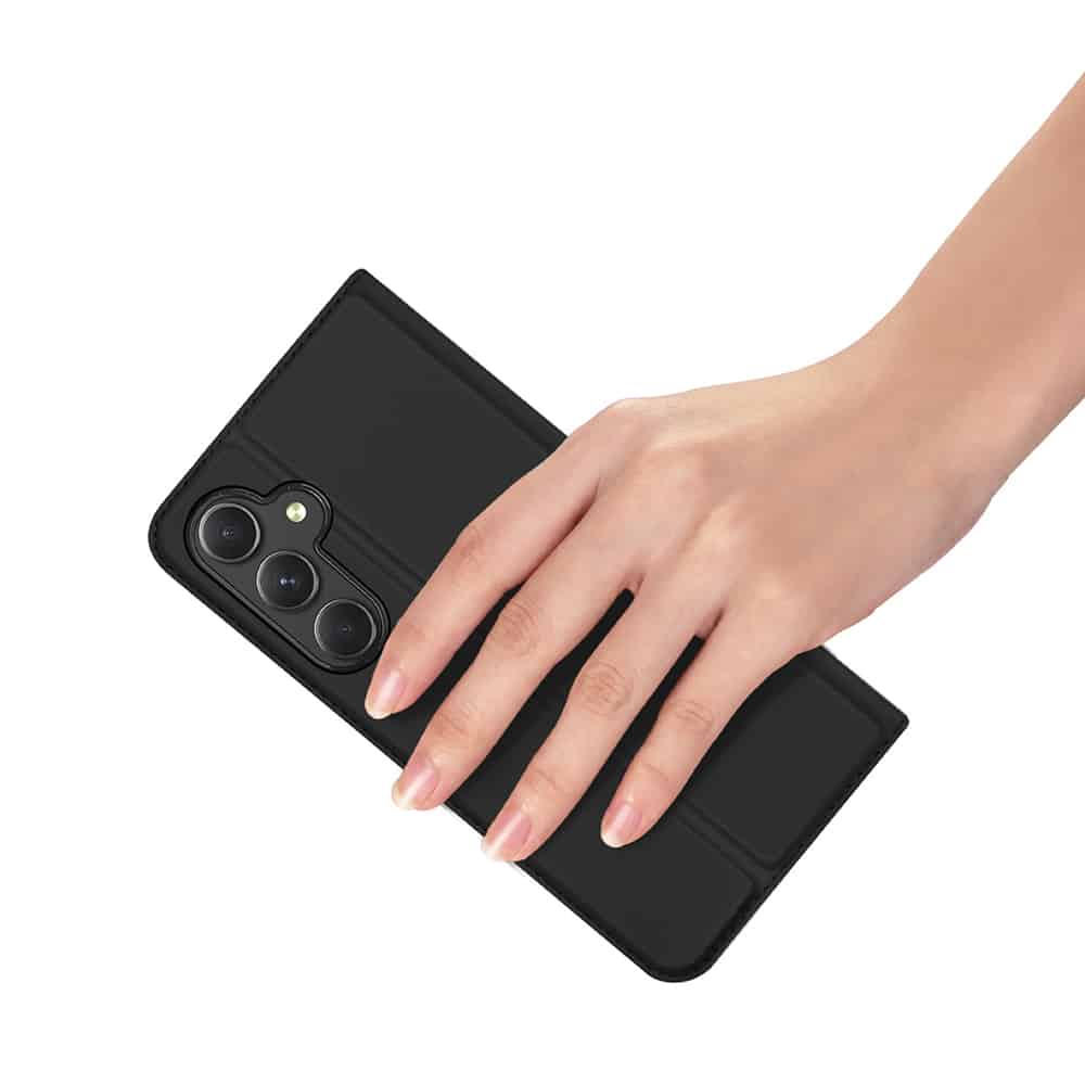 DUX DUCIS Skin Pro – Hladké kožené pouzdro pro Samsung Galaxy A35 5G černé