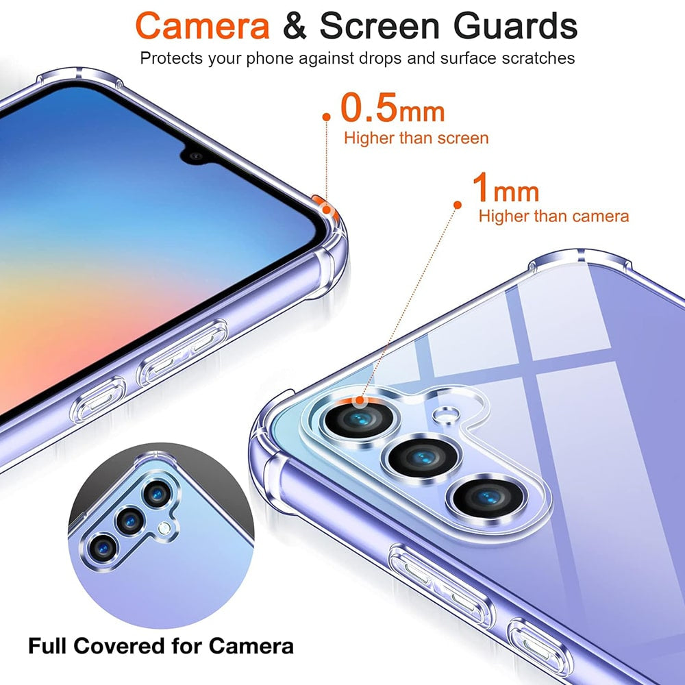 Techsuit Shockproof Clear Silicone průhledné pouzdro odolné proti nárazům pro Samsung Galaxy A15 4G / A15 5G