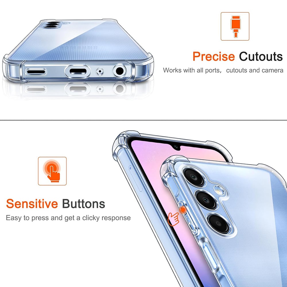 Techsuit Shockproof Clear Silicone průhledné pouzdro odolné proti nárazům pro Samsung Galaxy A25 5G