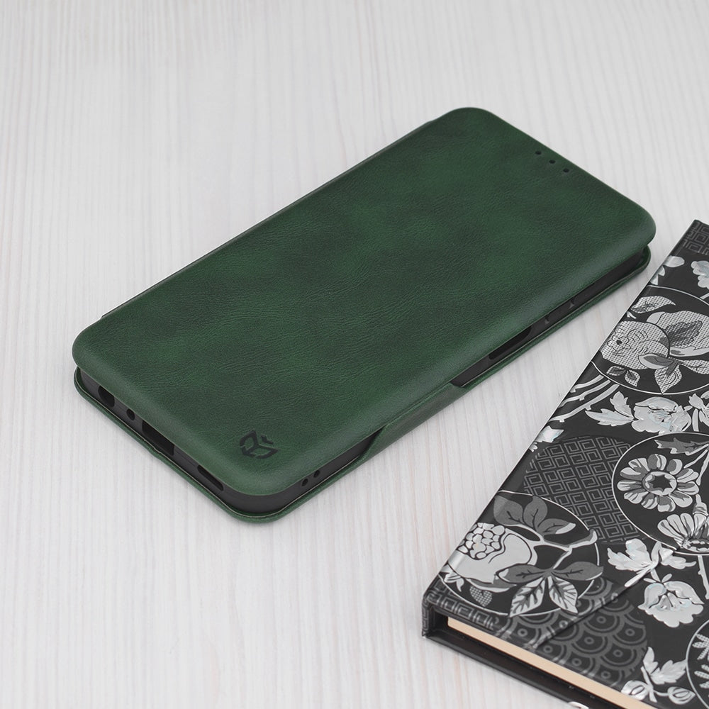 Techsuit Safe Wallet Plus skládací pouzdro pro Samsung Galaxy A25 5G – tmavě zelená