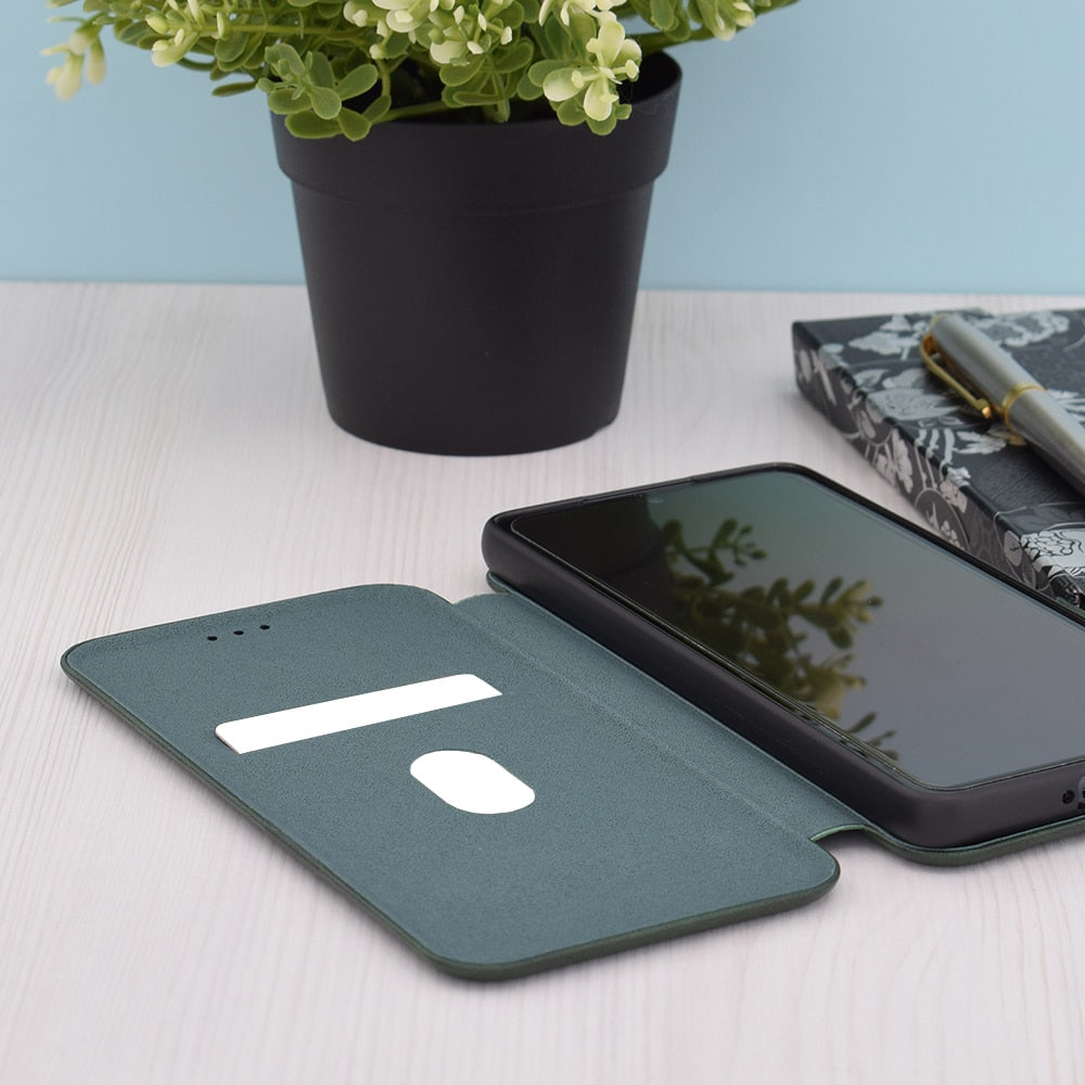 Techsuit Safe Wallet Plus skládací pouzdro pro Samsung Galaxy A25 5G – tmavě zelená