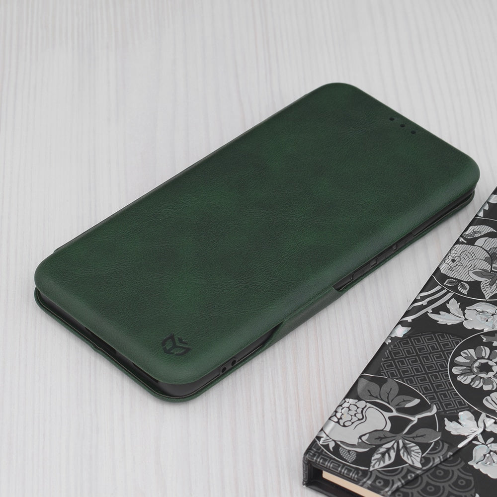 Techsuit Safe Wallet Plus skládací pouzdro pro Honor Magic6 Lite – tmavě zelené