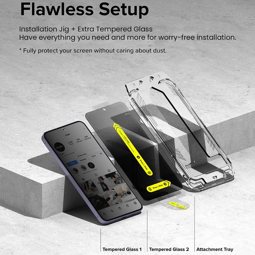 Ringke - Easy Slide kaljeno staklo (2 kom) za Samsung Galaxy S24 Plus - Privacy