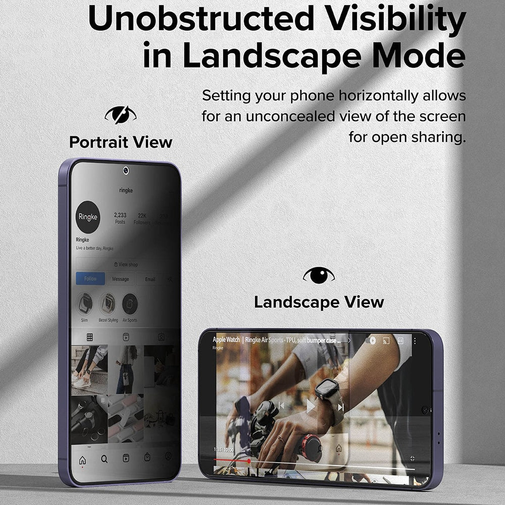 Ringke - Easy Slide kaljeno staklo (2 kom) za Samsung Galaxy S24 Plus - Privacy