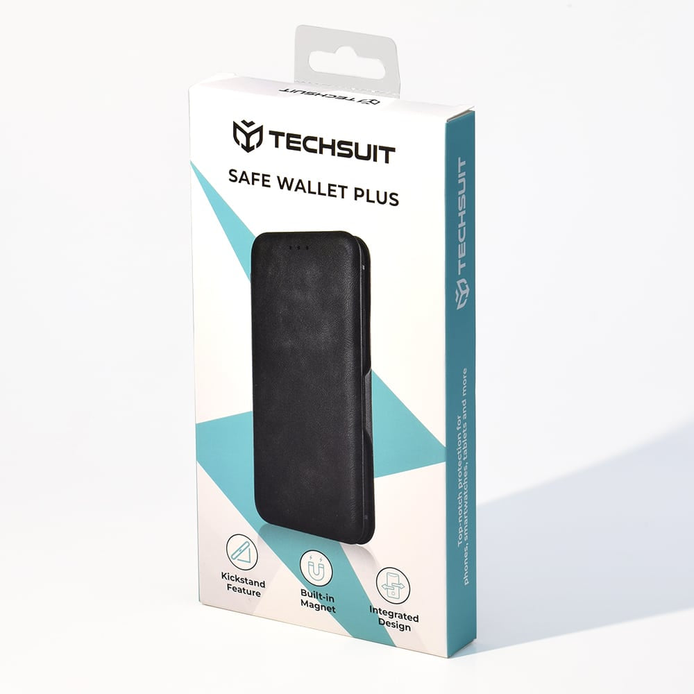Techsuit Safe Wallet Plus skládací pouzdro pro Realme C67 4G – tmavě zelená