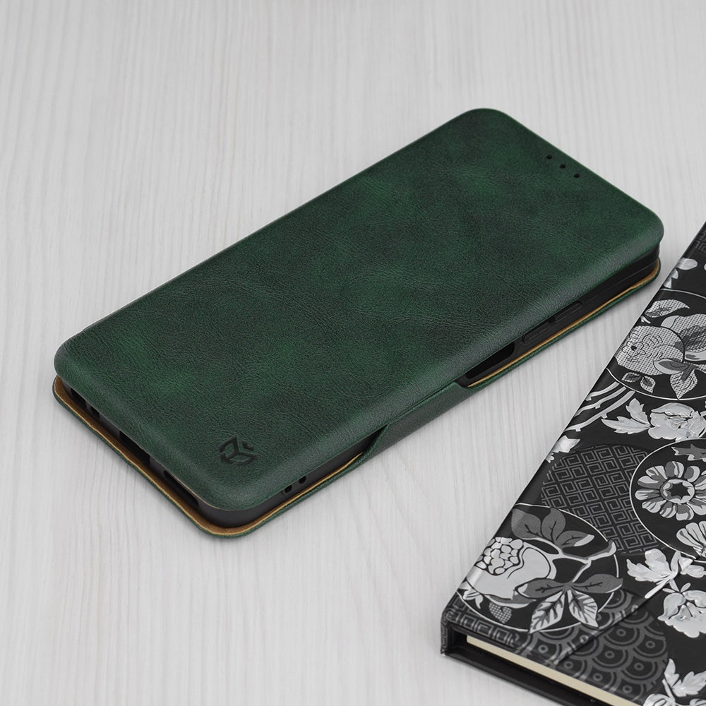Techsuit Safe Wallet Plus skládací pouzdro pro Realme C67 4G – tmavě zelená