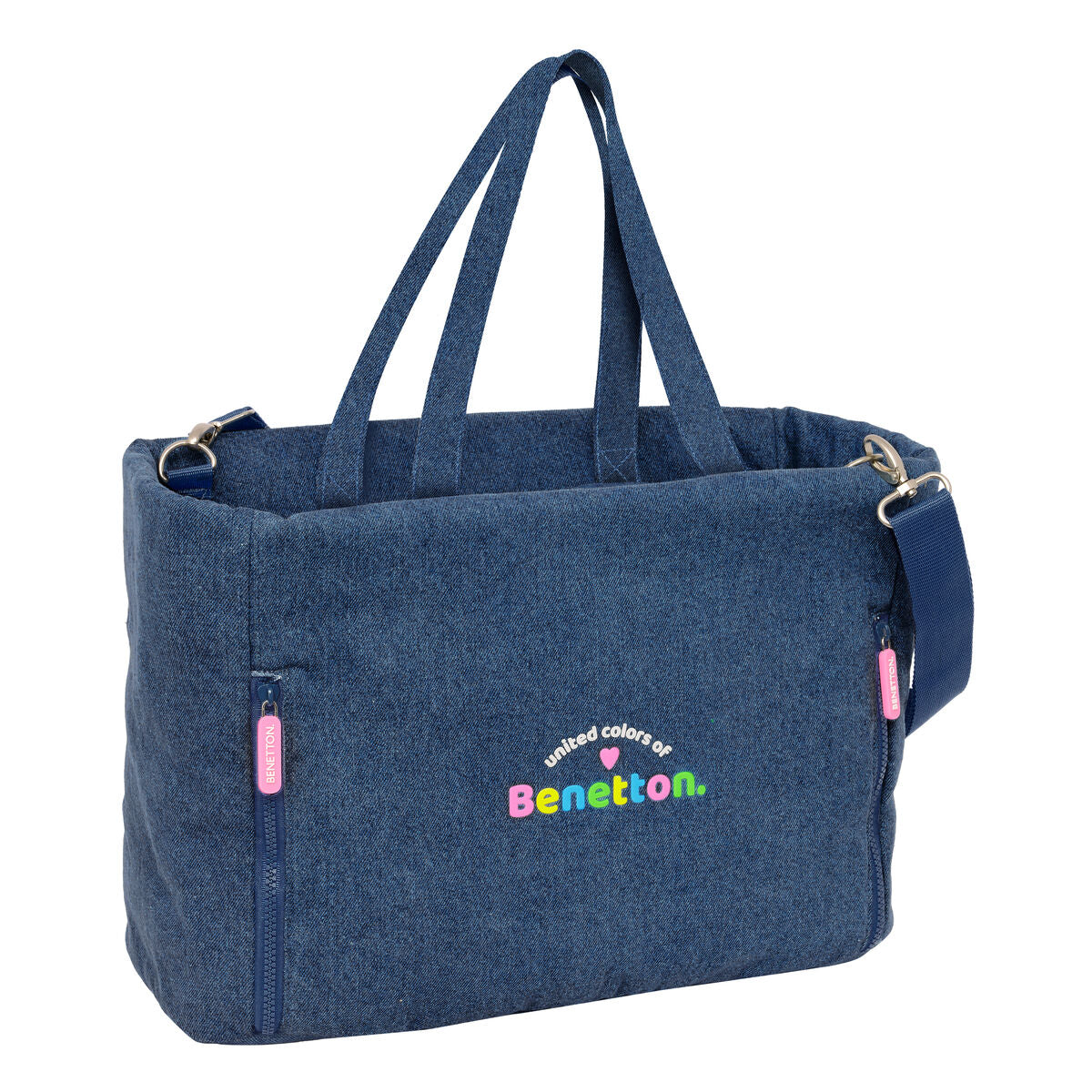 Torba Benetton Denim Plava 40 x 31 x 17 cm